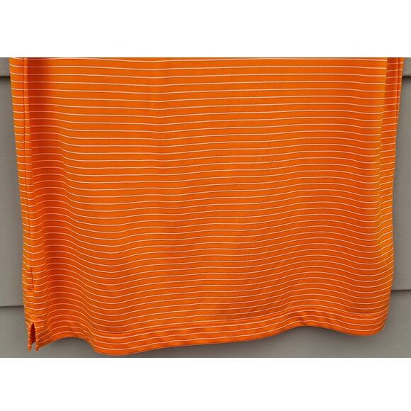 Nike Golf Men's Polo Shirt Tour Performance Orange White Stripes Size M Vacation - Picture 7 of 9
